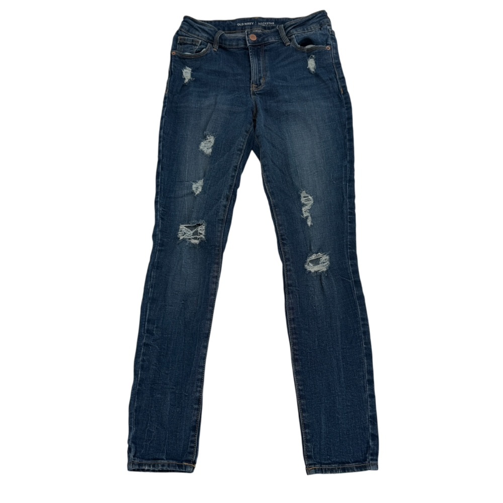 Old Navy Rockstar Mid-Rise Skinny Ripped Denim Jeans Size 4 Women’s
